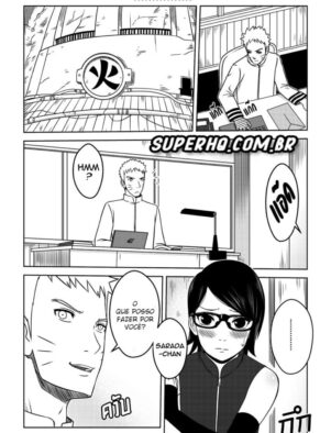 Boruto fode a piranha da Sarada na Sala do Hokage em HQ Brasileira de Hentai