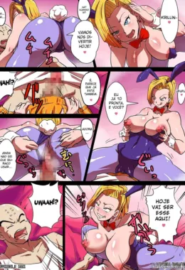 Android 18 Piranha Dando Gostoso para Goten e Trunks em Hentai HQ Brasileiro