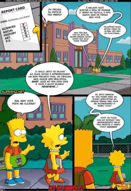 Bart Fodendo a Buceta da Professora gostosa em HQ Brasileiro