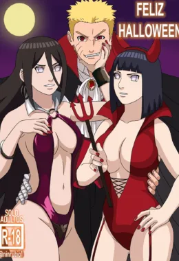Surpresa de Halloween: Hinata e Hanabi preparam algo especial para Naruto em hentai HQ