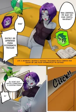 Troca de Corpos no Teen Titans: Mutano e Ravena Exploram seus Desejos Mais Obscuros” em hentai HQ